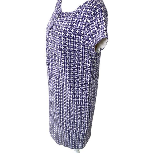 EUC Joe Fresh Blue and White Print Cotton Short Sleeve Lined Spring Dres… - Picture 3 of 8